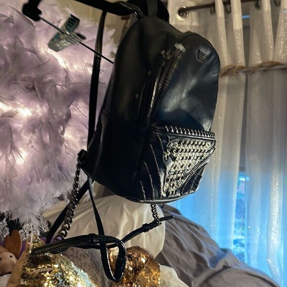 Victorias secret/vs bling aztec pyramid stud sequin detail Mini backpack bag